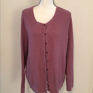 Talbots Woman's Lt Purple Cardigan Button Sweater